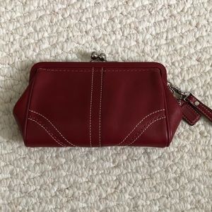 Coach Red Leather Wristlet